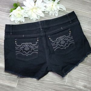 Lee Denim Slender Secret Black Shorts | Size 18